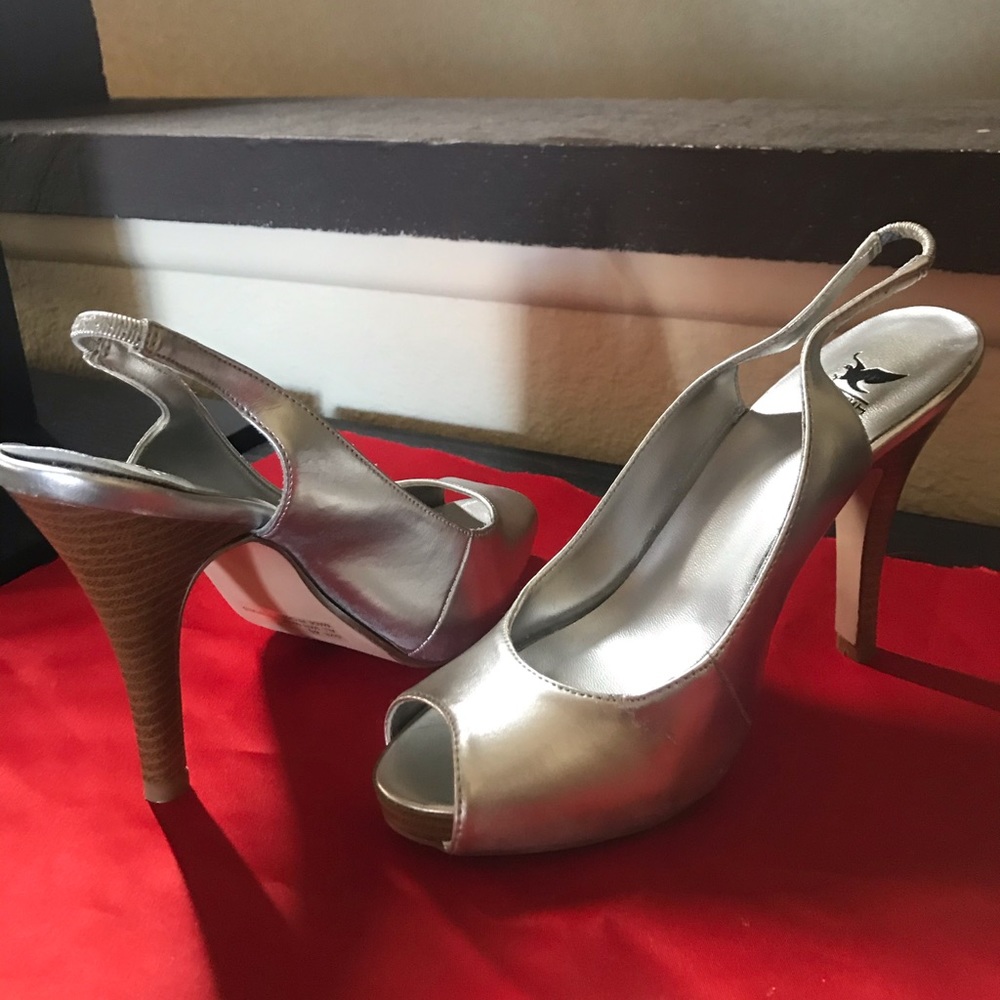 Sheikh dazzling silver sling back high heels
